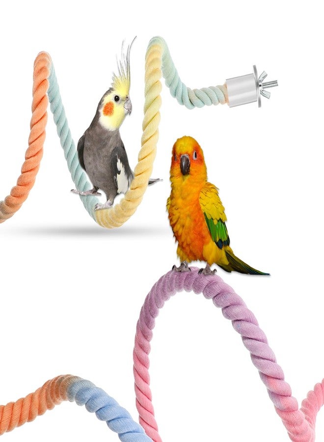 Zelphvt 4 Packs Gradient Bendable Bird Rope Perches, Parrot Bird Perch Rope Stand for Cage Climbing Rope Toys Cotton Swing Climbing Rope Standing Bungee Toy for Parakeet Lovebirds Cockatiels Budgies - Image 4